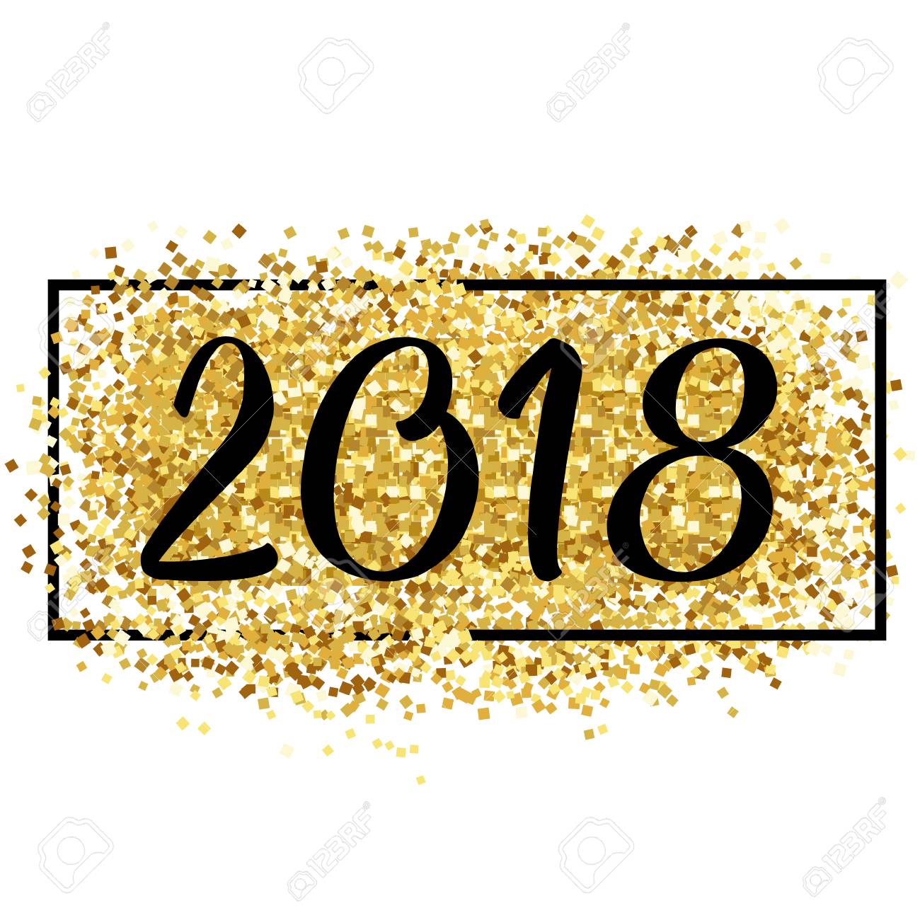 happy new year gold glitter 2018 golden background for flyer