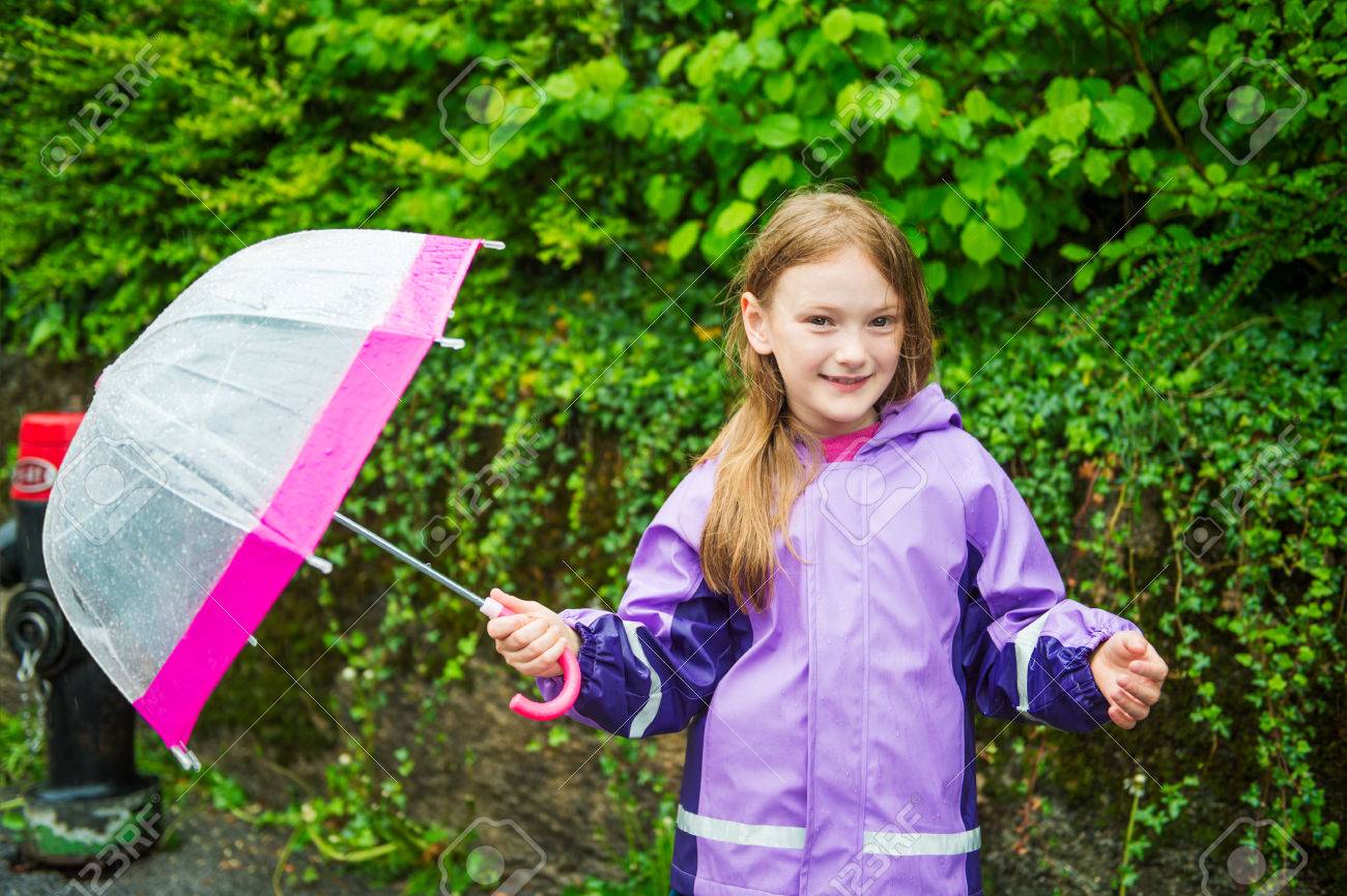 girls purple rain coat
