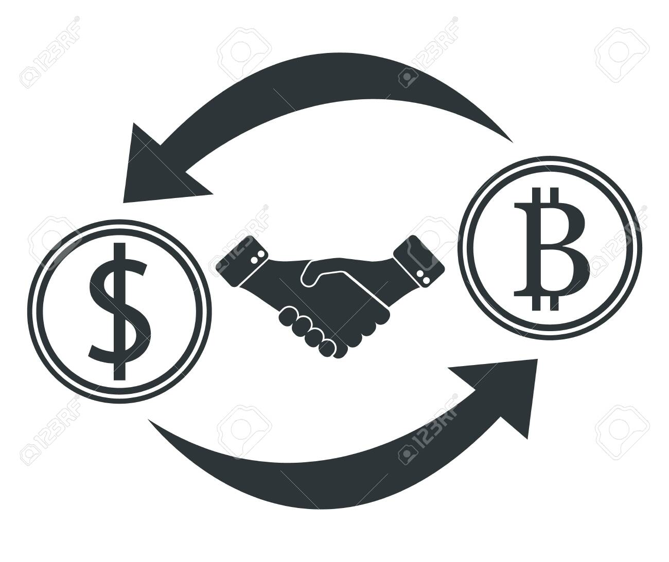 Currency Converter From Dollar To Bitcoin Dollar Icon And Bitcoin Icon 로열티  무료 사진, 그림, 이미지 그리고 스톡포토그래피. Image 134267255