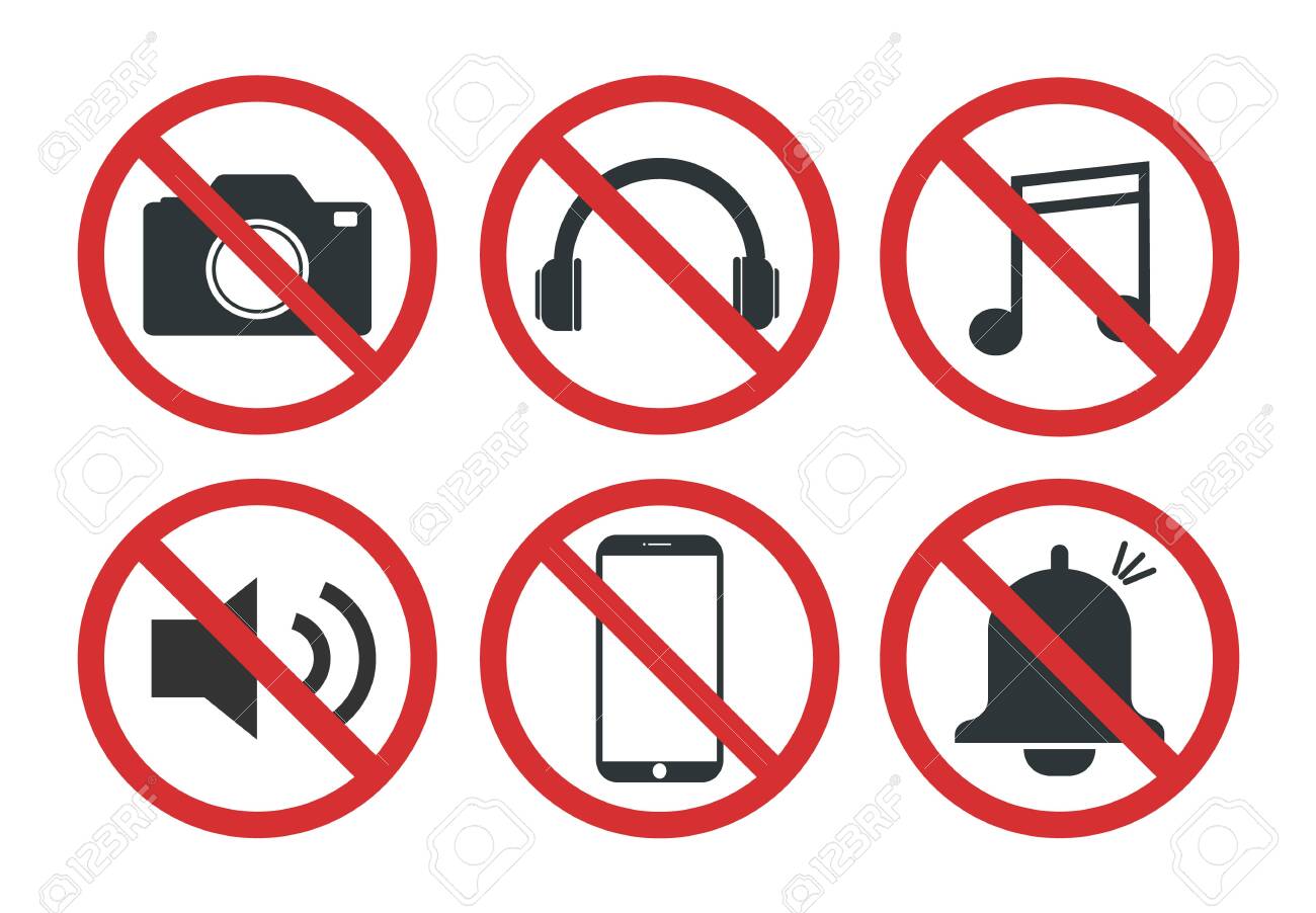 Set of prohibited signs, Do not take pictures - vector illustration - 134268328 Set of prohibited signs, Do not take pictures - vector illustration - 134268328