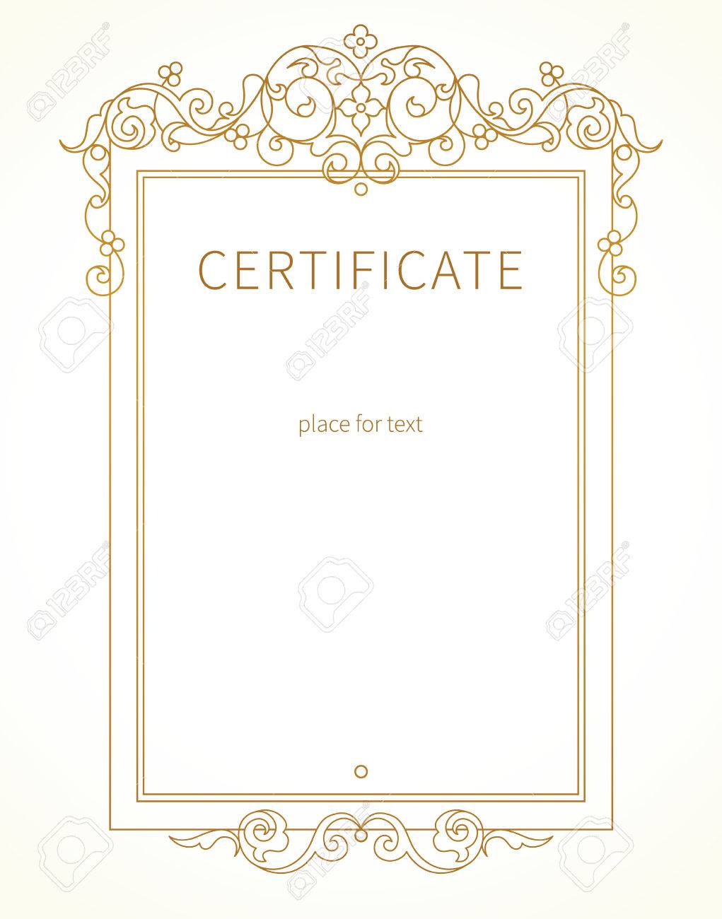 vector line art frame in eastern style certificate template certificate outline