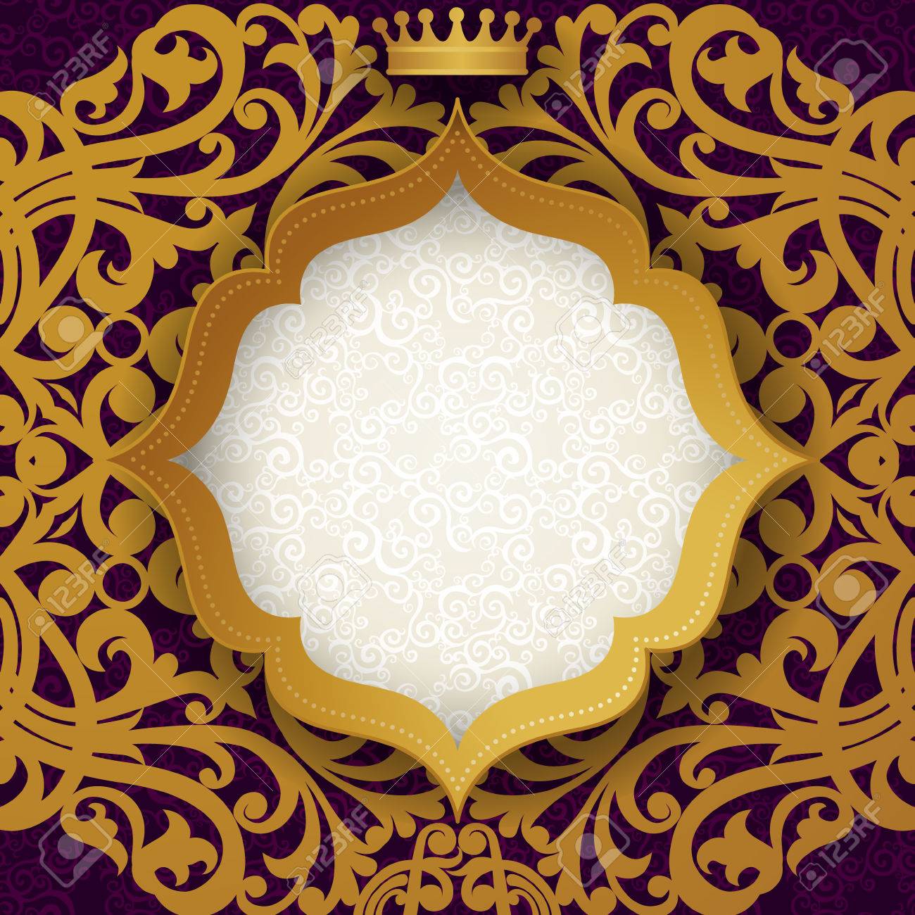 vintage invitation card with floral motif golden victorian background vintage invitation card background design