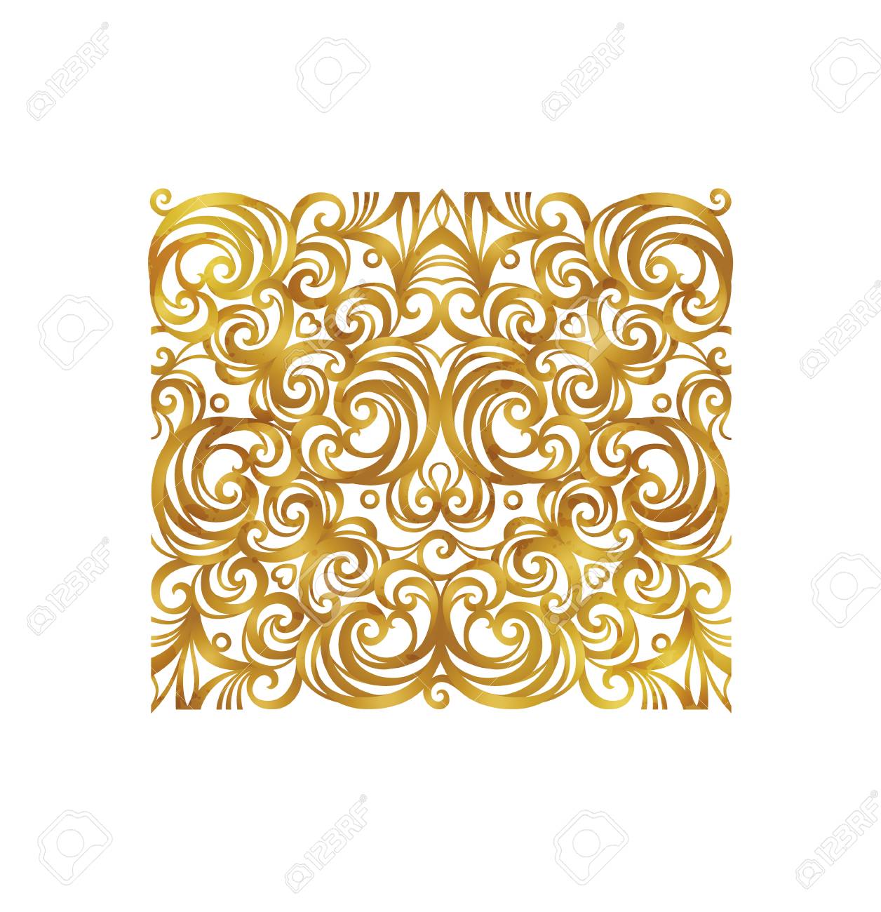 vector vintage square decor floral ornament for design template