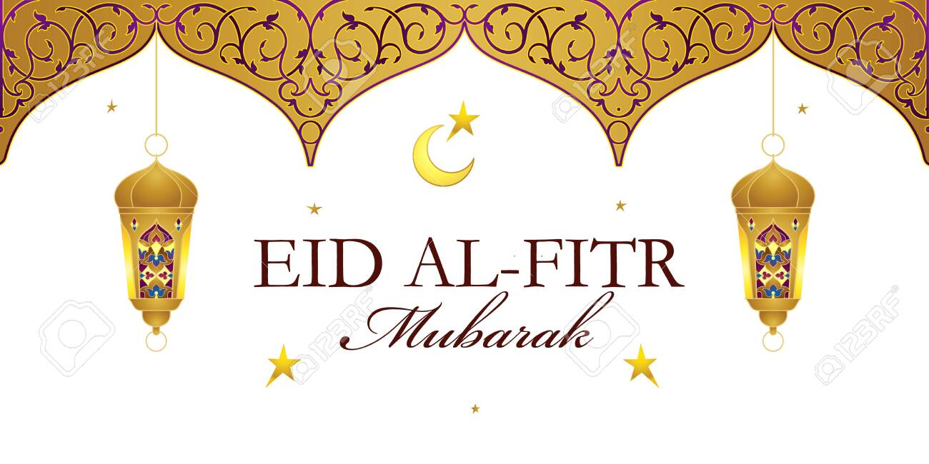 Vector Eid Al Fitr Card Vintage Banner For Happy Eid Wishing Royalty Free Cliparts Vectors And Stock Illustration Image 147253738