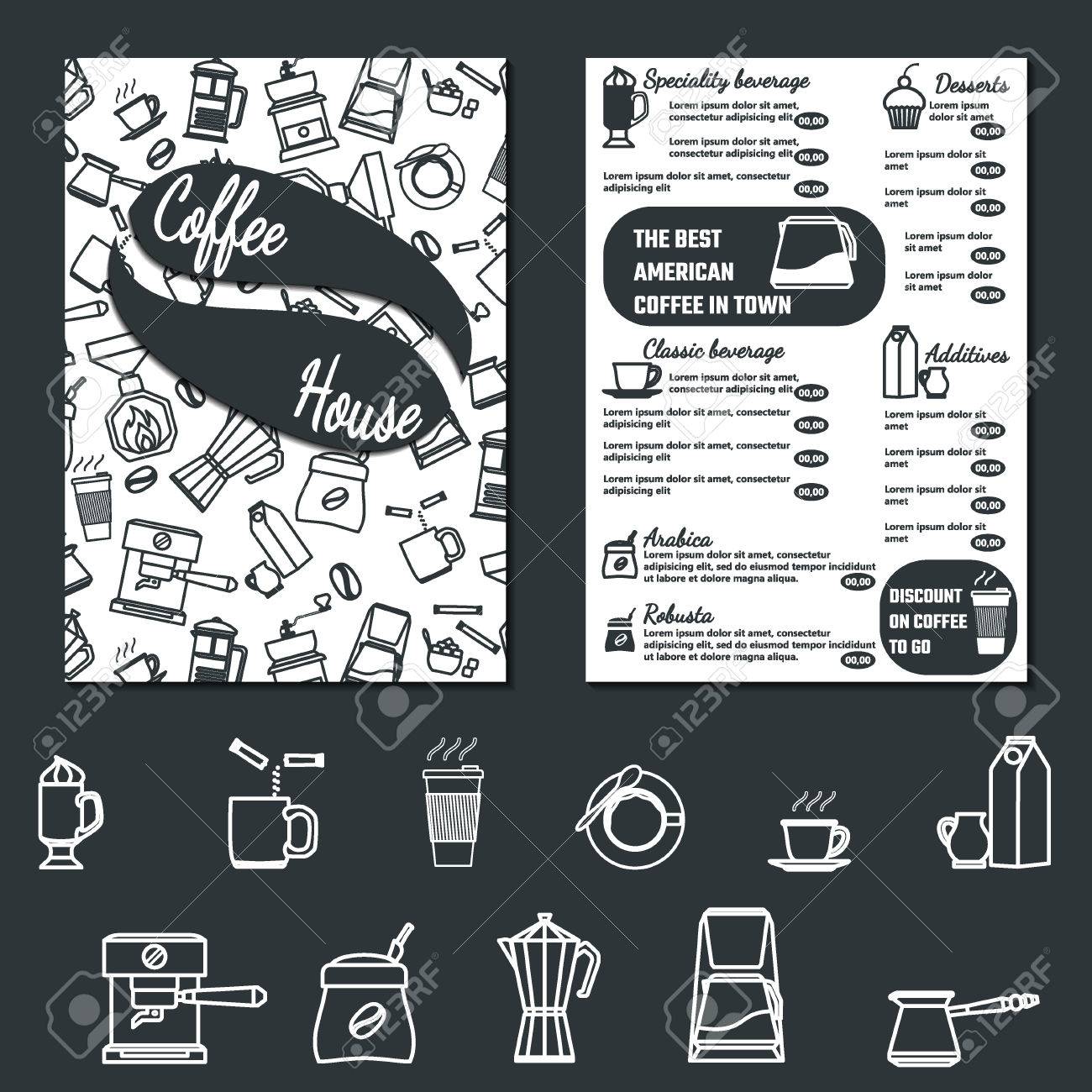 喫茶店メニュー チラシのイラストをデザイン 背景 バナーのベクトル レストラン ブランドの Cofee アイコン要素テンプレート 飲料のカフェ一覧 の イラスト素材 ベクタ Image 喫茶店メニュー チラシのイラストをデザイン 背景 バナーのベクトル レストラン ブランドの Cofee アイコン要素テンプレート 飲料のカフェ一覧 の イラスト素材 ベクタ Image