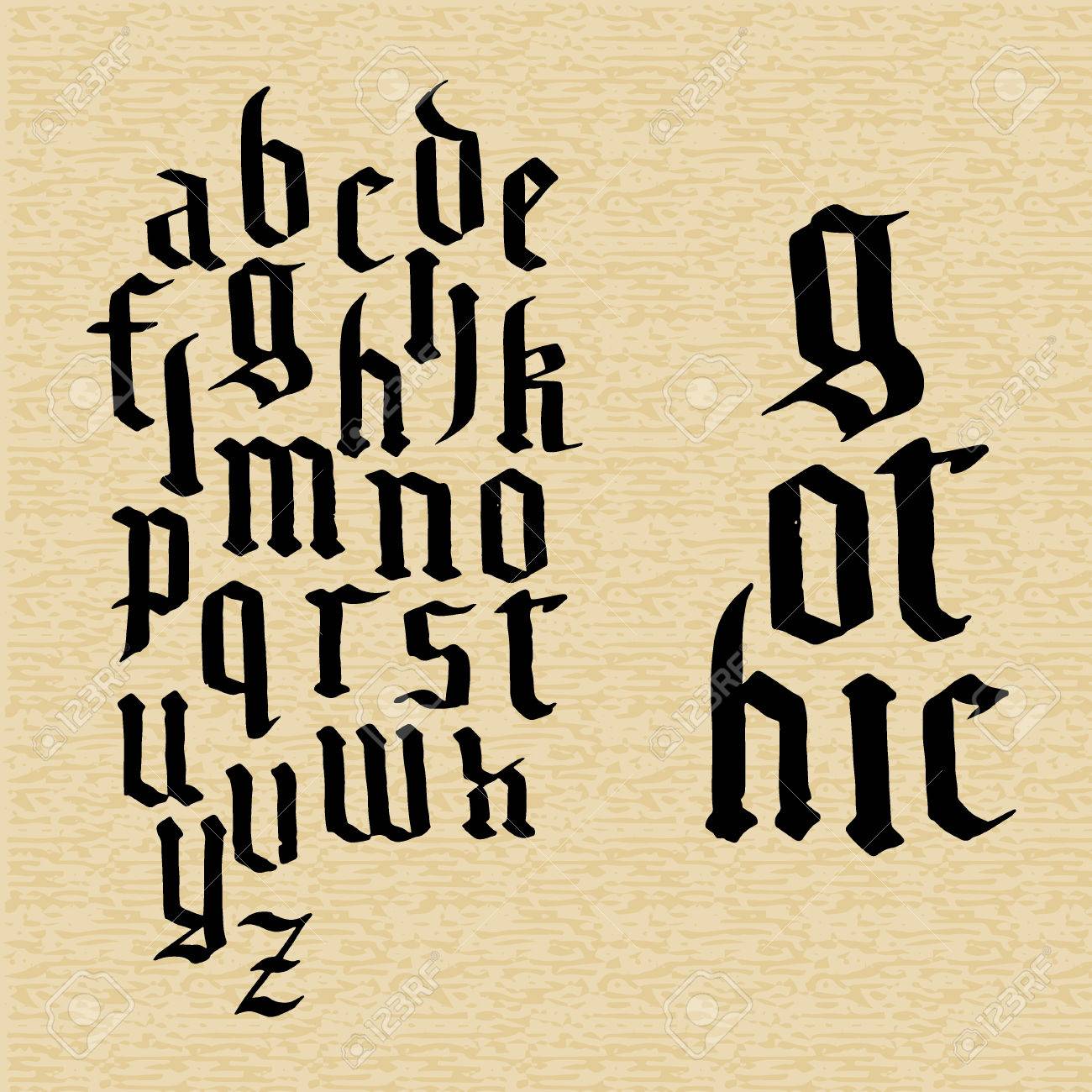 vector illustration of hand draw gothic font for design website