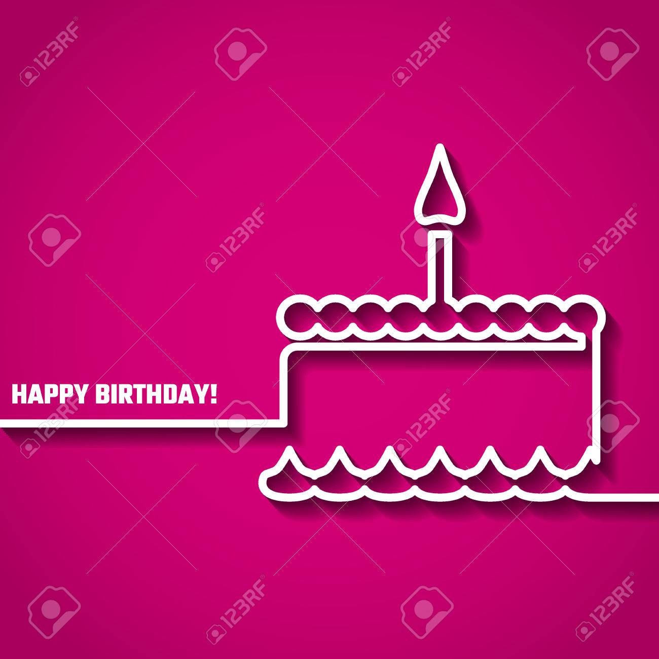 Vector Illustration Of Happy Birthday Logo Outline Concept For Royalty Free Cliparts Vectors And Stock Illustration Image