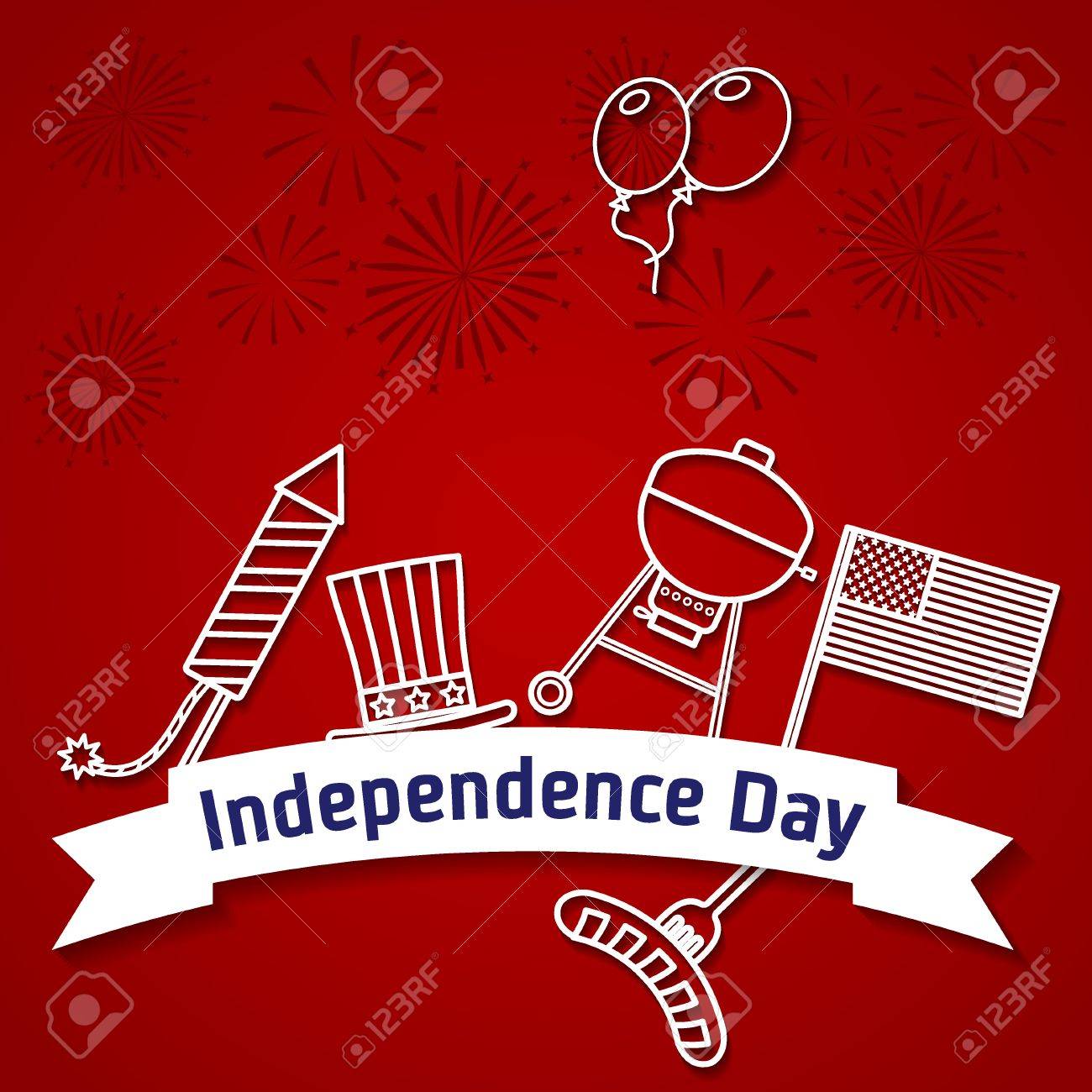 vector illustration of independence day for design website american flag website background