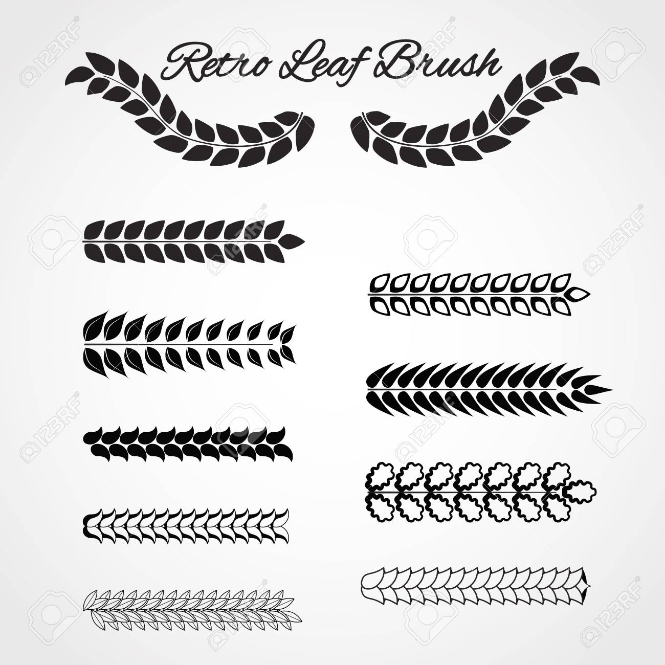 Vektor Illustration Von Retro Blatt Bruhs Fur Design Website Hintergrund Fahne Vintage Grenze Vorlage Lizenzfrei Nutzbare Vektorgrafiken Clip Arts Illustrationen Image 45320679