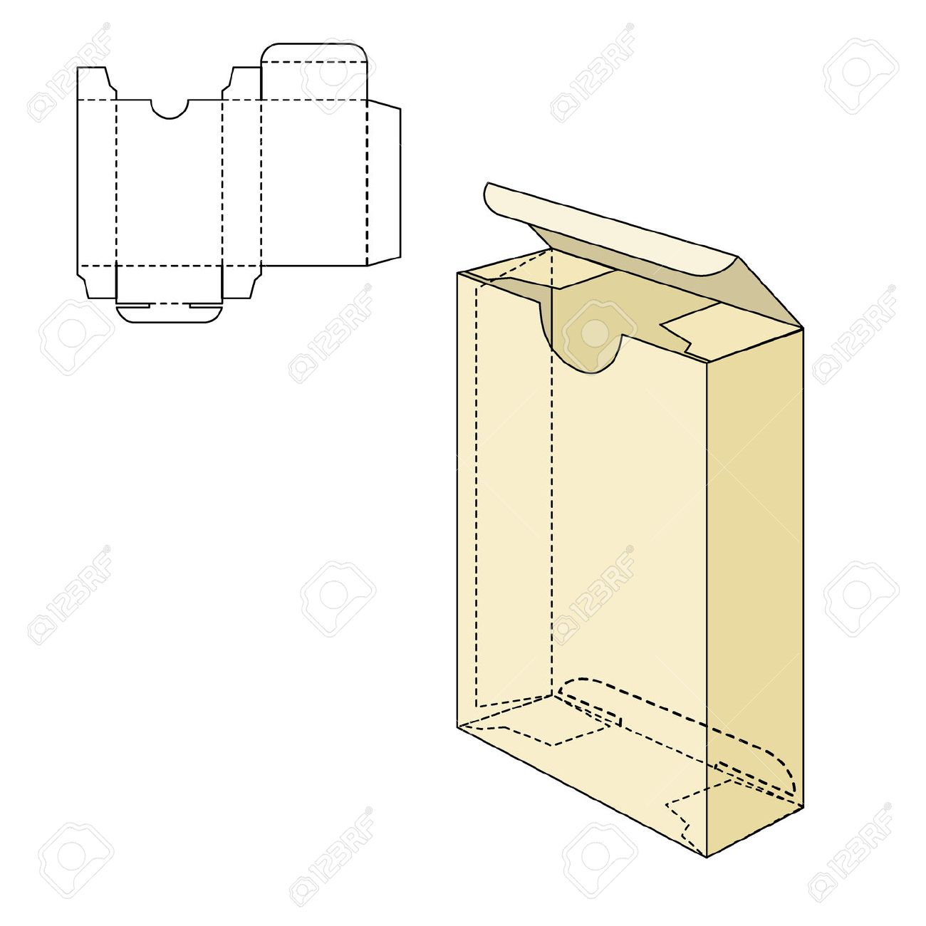 Vector Illustration of Gift craft Box for Design, Website, Background, Banner. Folding package Template. Fold pack with die line for your brand on it - 47423067 Vector Illustration of Gift craft Box for Design, Website, Background, Banner. Folding package Template. Fold pack with die line for your brand on it - 47423067
