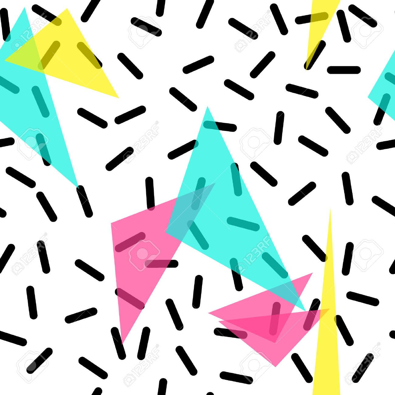 メンフィス スタイル デザイン 背景 バナーのベクトル図のシームレスなパターン レトロな抽象的な幾何学的要素テンプレート 80 年代 90 年代スタイル のイラスト素材 ベクタ Image