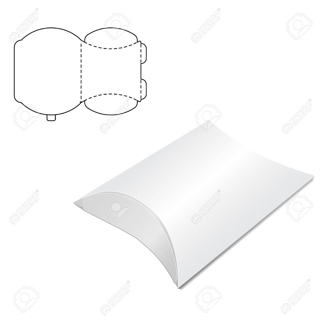 Vector Illustration of Pillow craft Box for Design, Website, Background, Banner. Folding package Template. Fold pack with die line for your brand on it - 51583291 Vector Illustration of Pillow craft Box for Design, Website, Background, Banner. Folding package Template. Fold pack with die line for your brand on it - 51583291