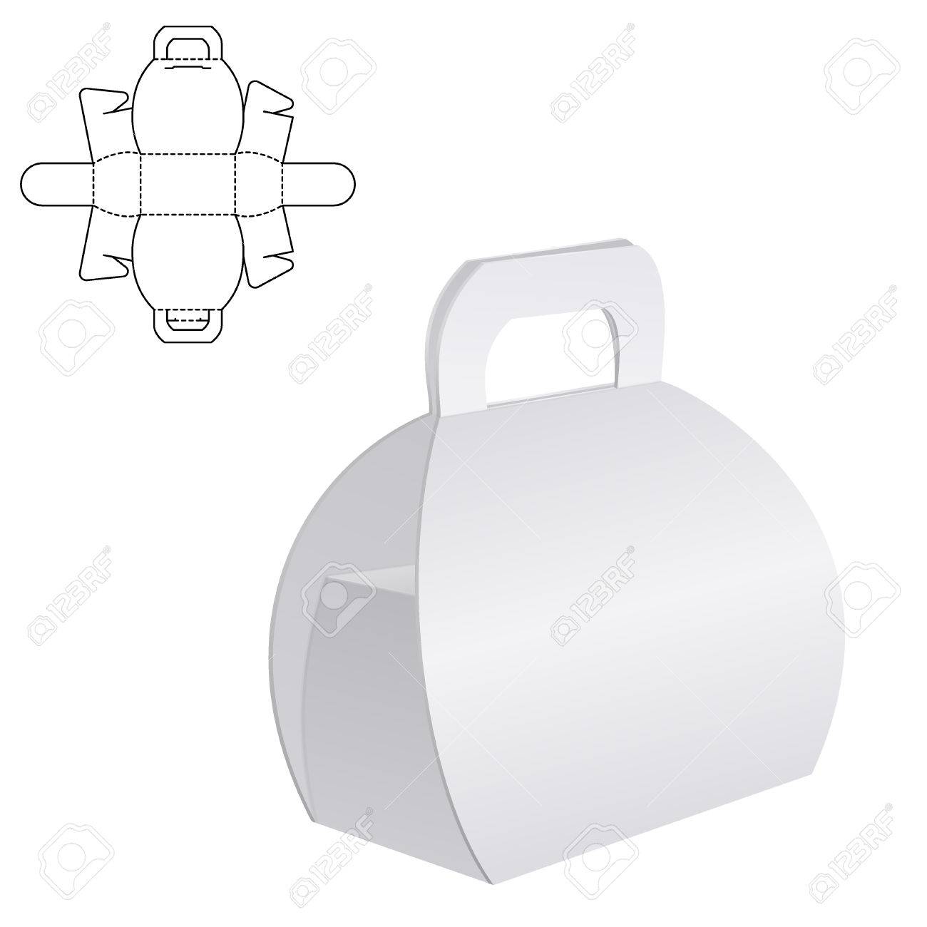 Vector Illustration of Clear Folding Carton Box with diecut for Design, Website, Background, Banner. White Habdle Package Template isolated on white. Retail pack with dieline for your brand on it - 53292045 Vector Illustration of Clear Folding Carton Box with diecut for Design, Website, Background, Banner. White Habdle Package Template isolated on white. Retail pack with dieline for your brand on it - 53292045