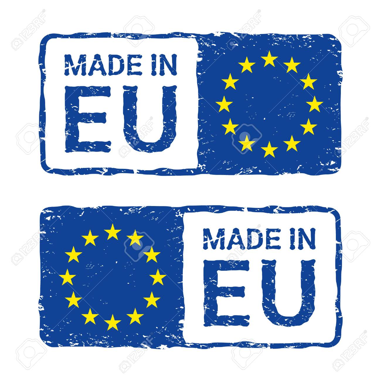 vector ilustration of letter rubber stamp with a european flag whith