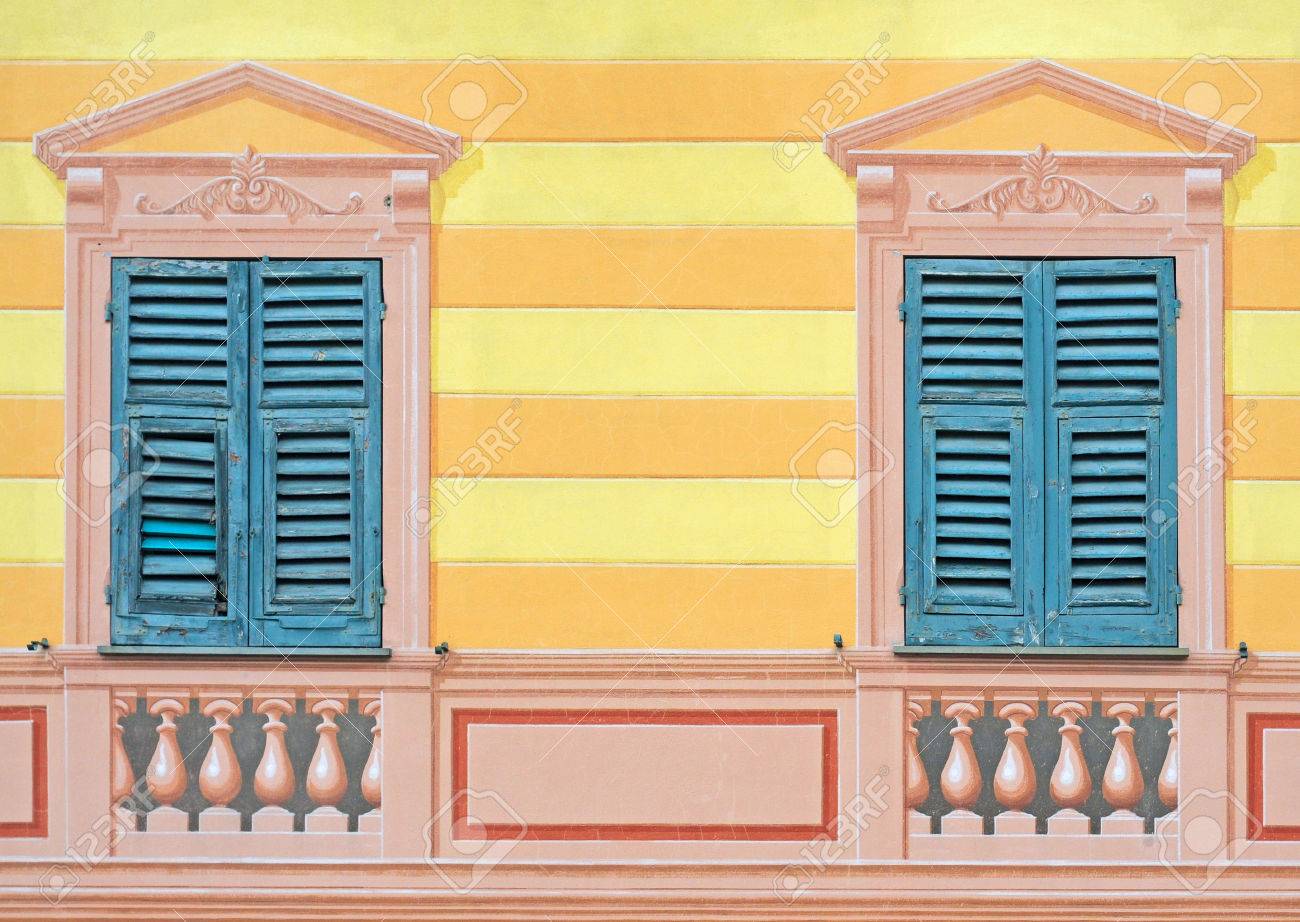Typical Trompe-l'oeil Or Paintery Illusions On Buildings Of Historical  Significance In Liguria, Italy Stock Photo, Picture and Royalty Free Image.  Image 43678453., image size:1300x922