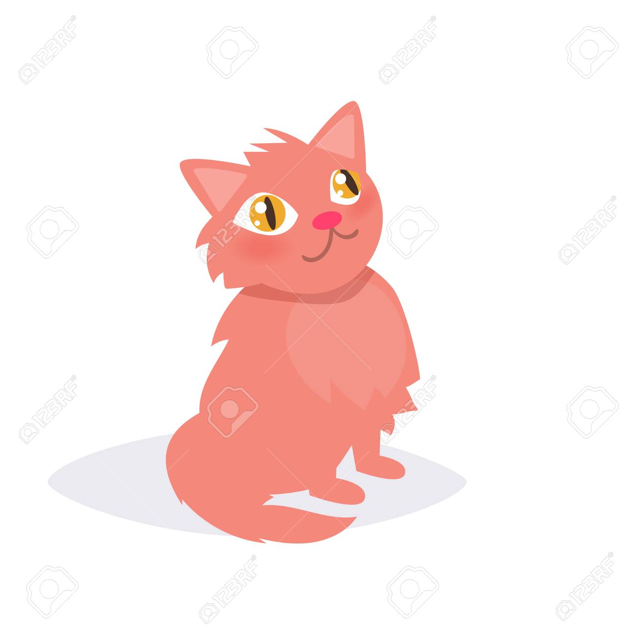 Chat Roux Vecteur Dessin Animé