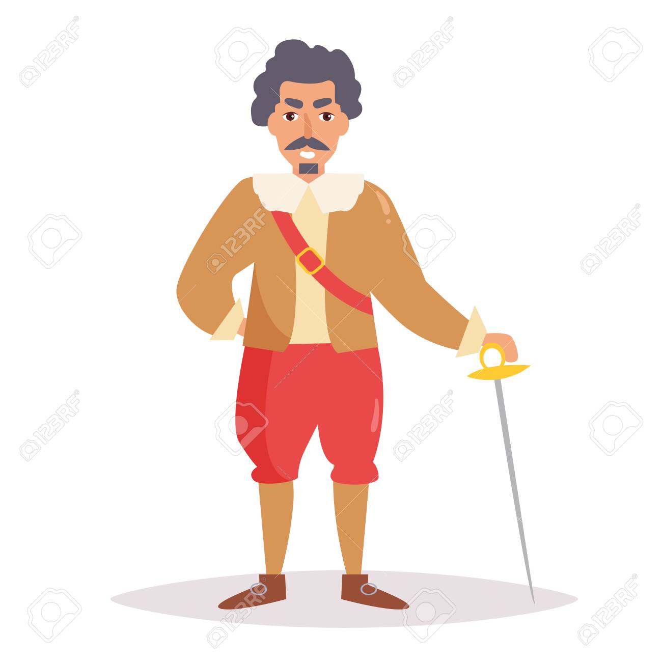 マスケット 銃 兵 ベクトル 漫画 のイラスト素材 ベクタ Image