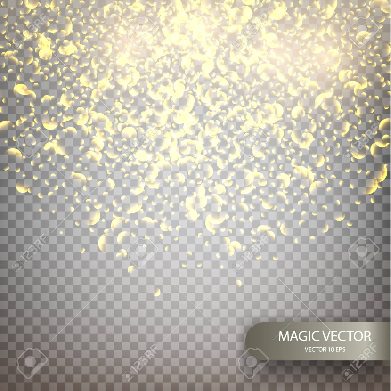 光の魔法のベクトルの背景 透明な背景に分離した粒子を照らします グローの光と雲をほこり 高級装飾デザイン のイラスト素材 ベクタ Image