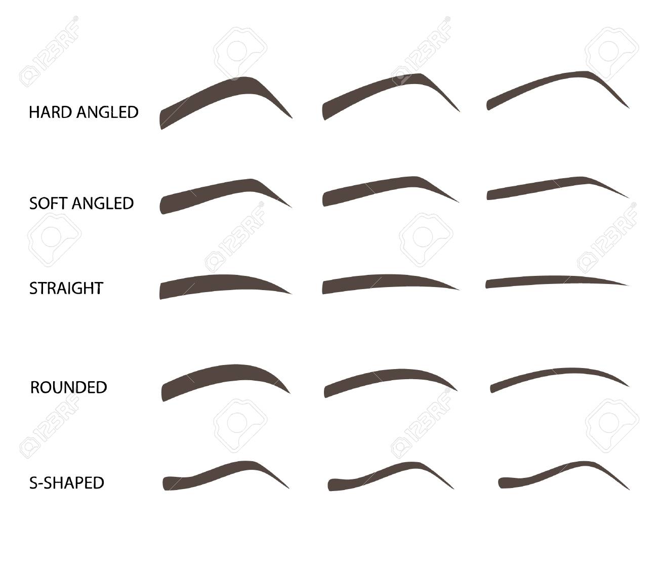 set of eyebrow shapes