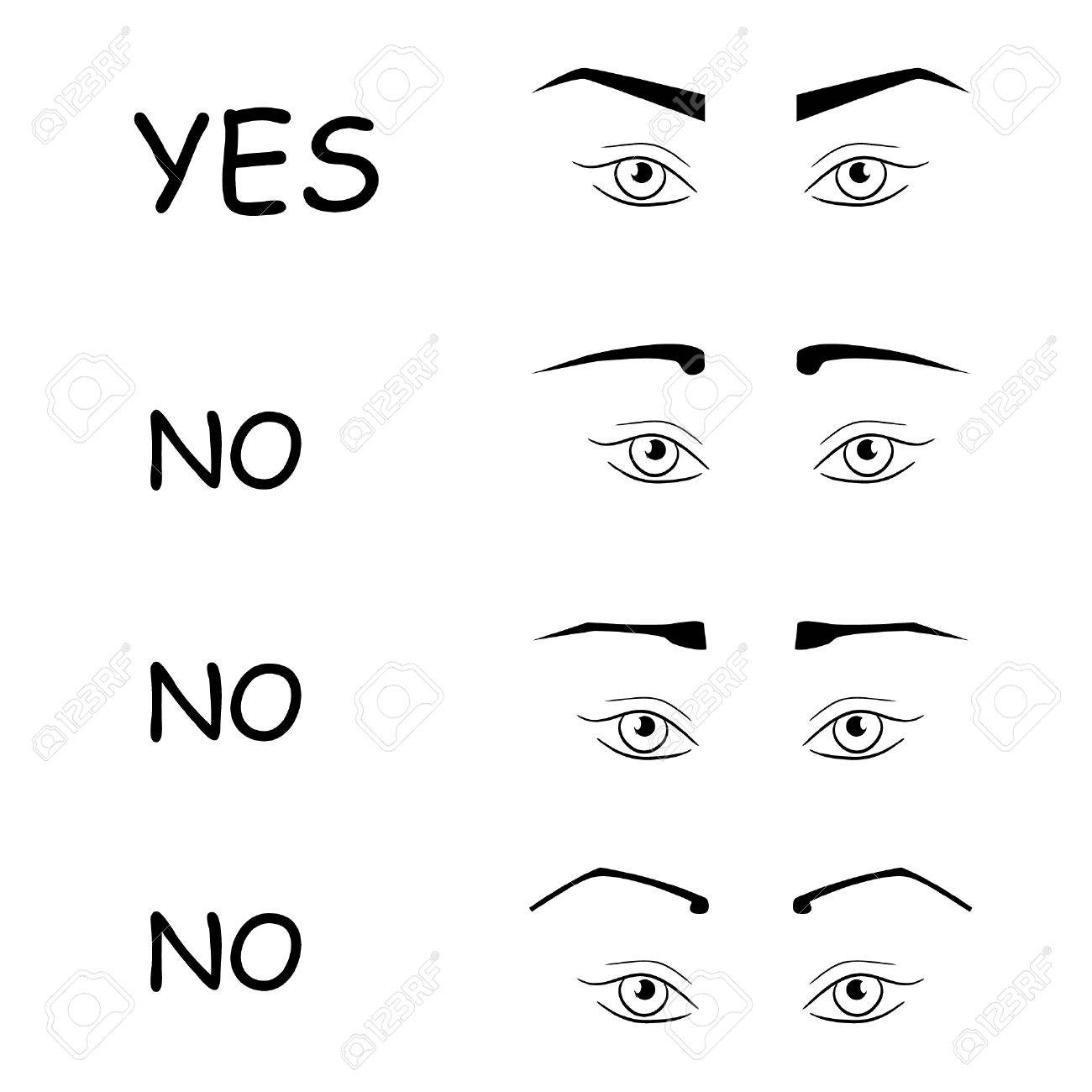 right and wrong eyebrows shapes female eyes and eyebrows vector