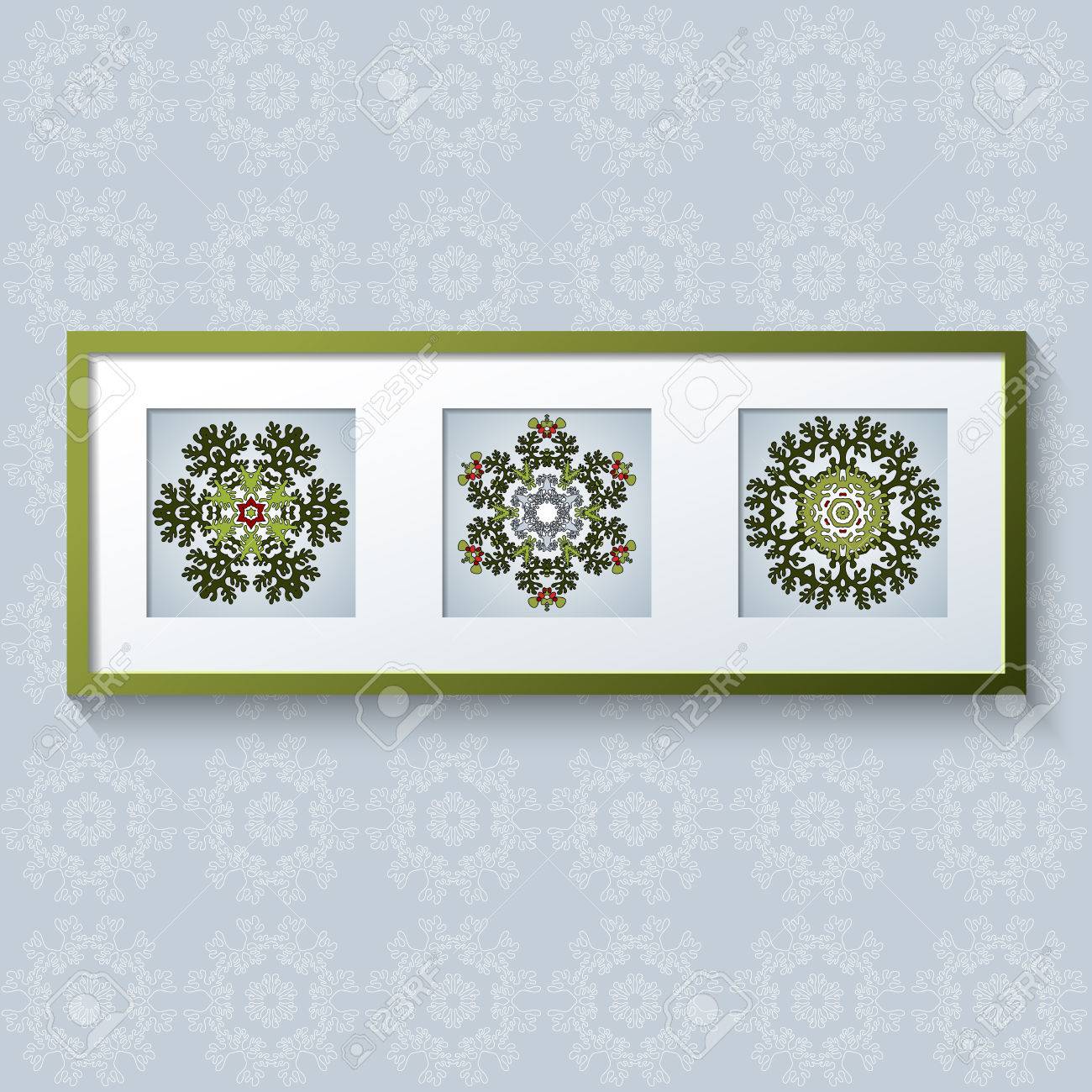 Download 3d Picture Frame Design Vector With Floral Ornaments Realistic Template Square Photo Frames With Shadow Triptych Royalty Free Cliparts Vectors And Stock Illustration Image 35752777