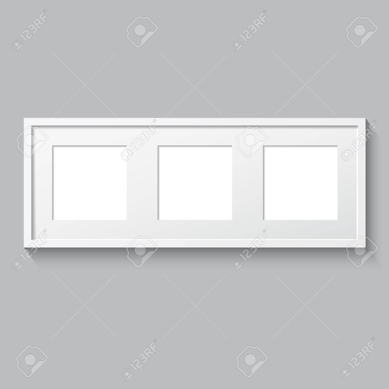 3d picture frame design vector for image or text realistic template