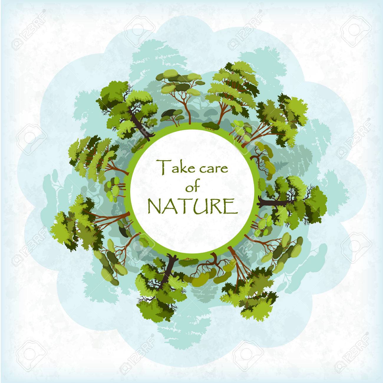 Background With Earth Atmosphere And Forests Take Care Of Nature World Environment Day Concept Earth Day Vector Illustration Royalty Free Cliparts Vectors And Stock Illustration Image