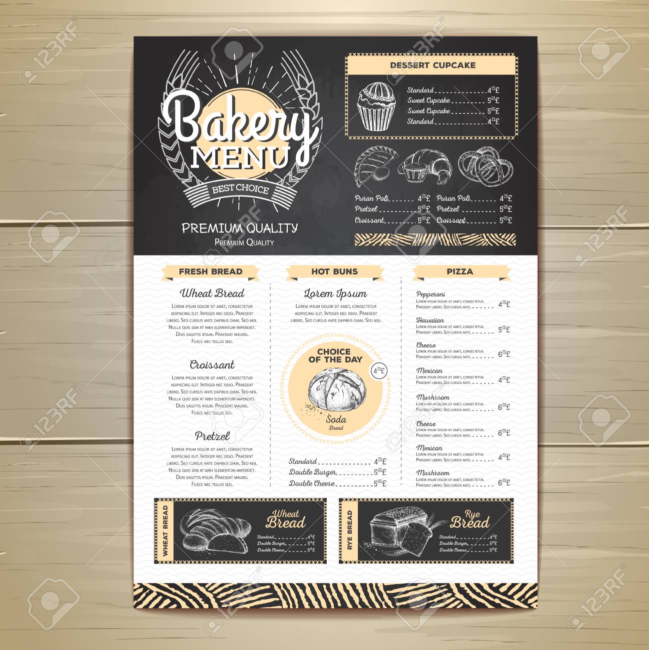 vintage chalk drawing bakery menu design restaurant menu best restaurant menu design