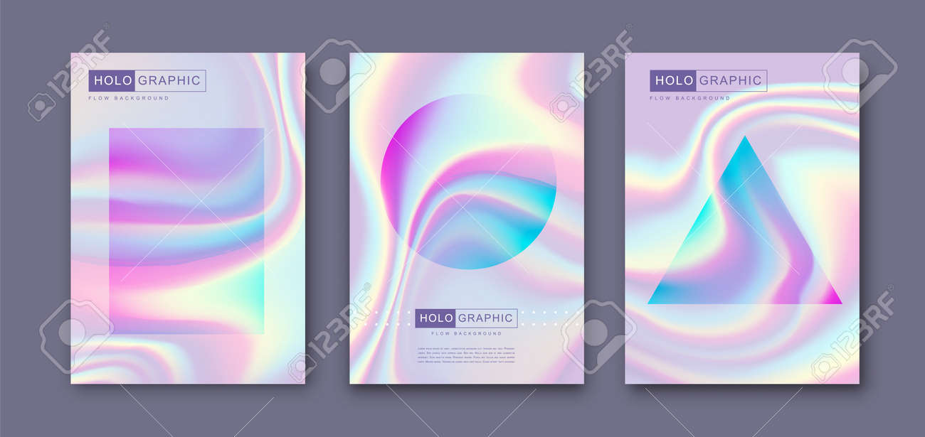 Set of Modern holographic pearl fllow abstract covers. Liquid vector illustration background - 169522173 Set of Modern holographic pearl fllow abstract covers. Liquid vector illustration background - 169522173