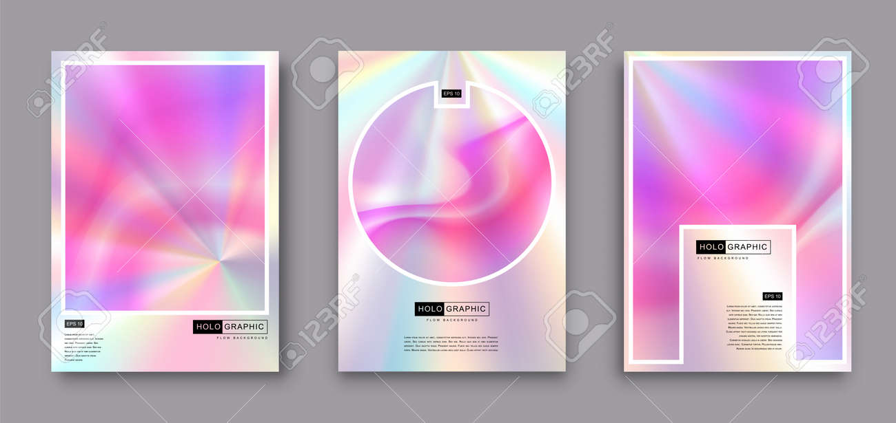 Set of Modern holographic pearl fllow abstract covers. Liquid vector illustration background - 169522169 Set of Modern holographic pearl fllow abstract covers. Liquid vector illustration background - 169522169