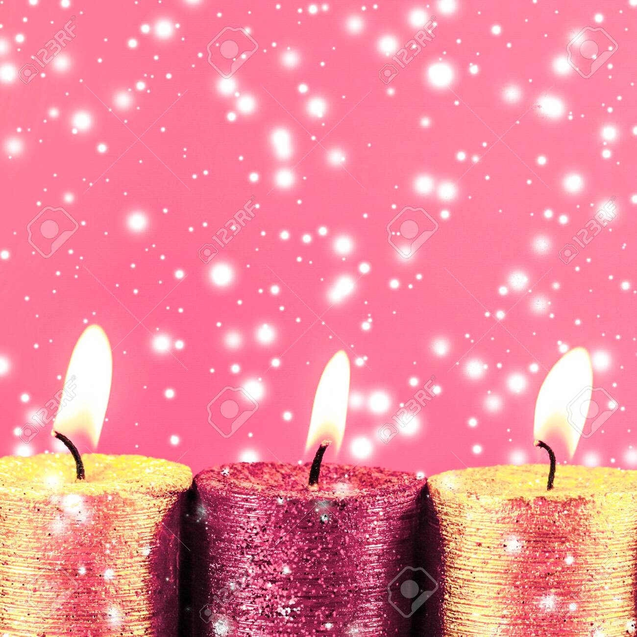 Winter Celebration And New Years Eve Concept Christmas Candles Stock Photo Picture And Royalty Free Image Image 137485924