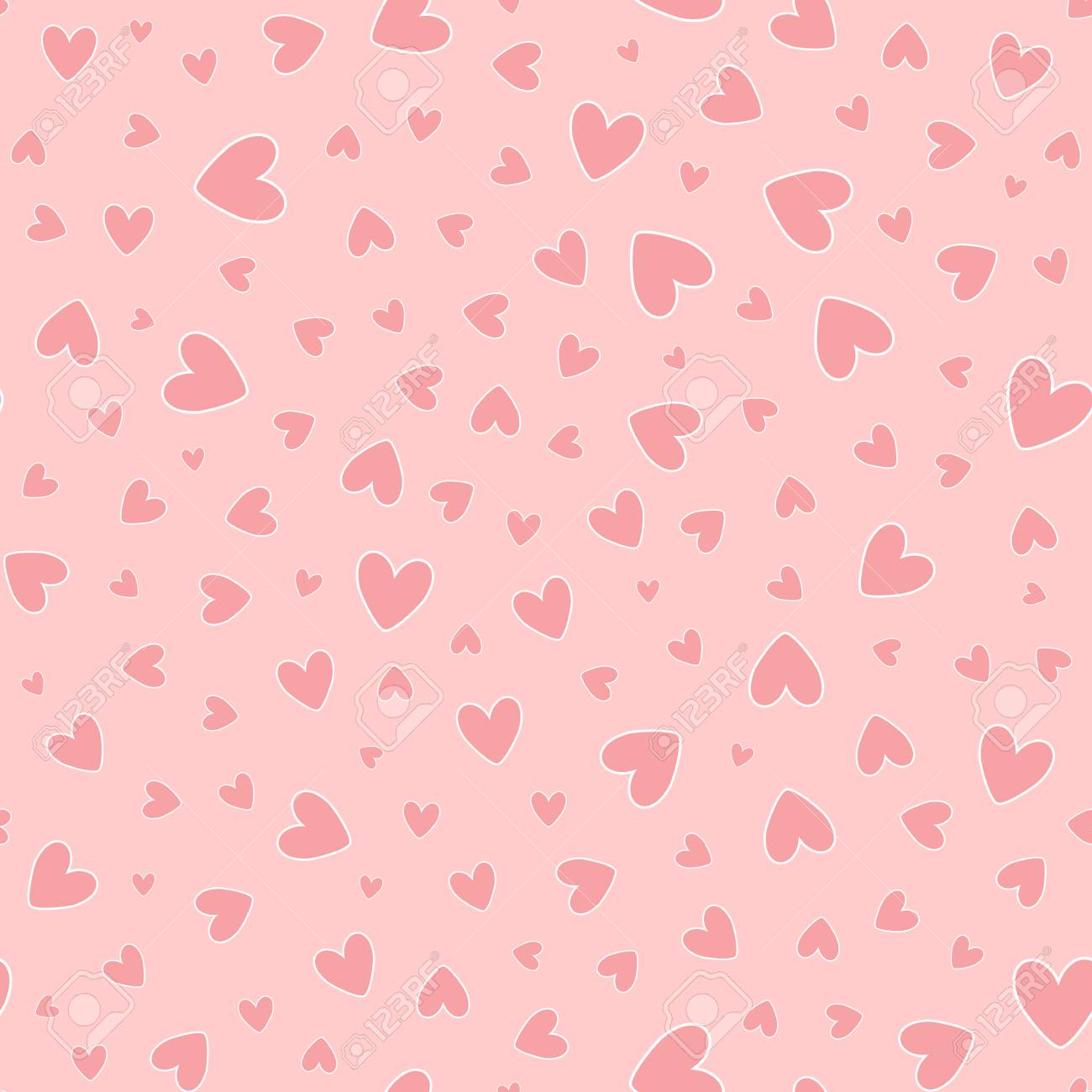 cute seamless pattern with scattered hearts girly vector illustration girly pattern