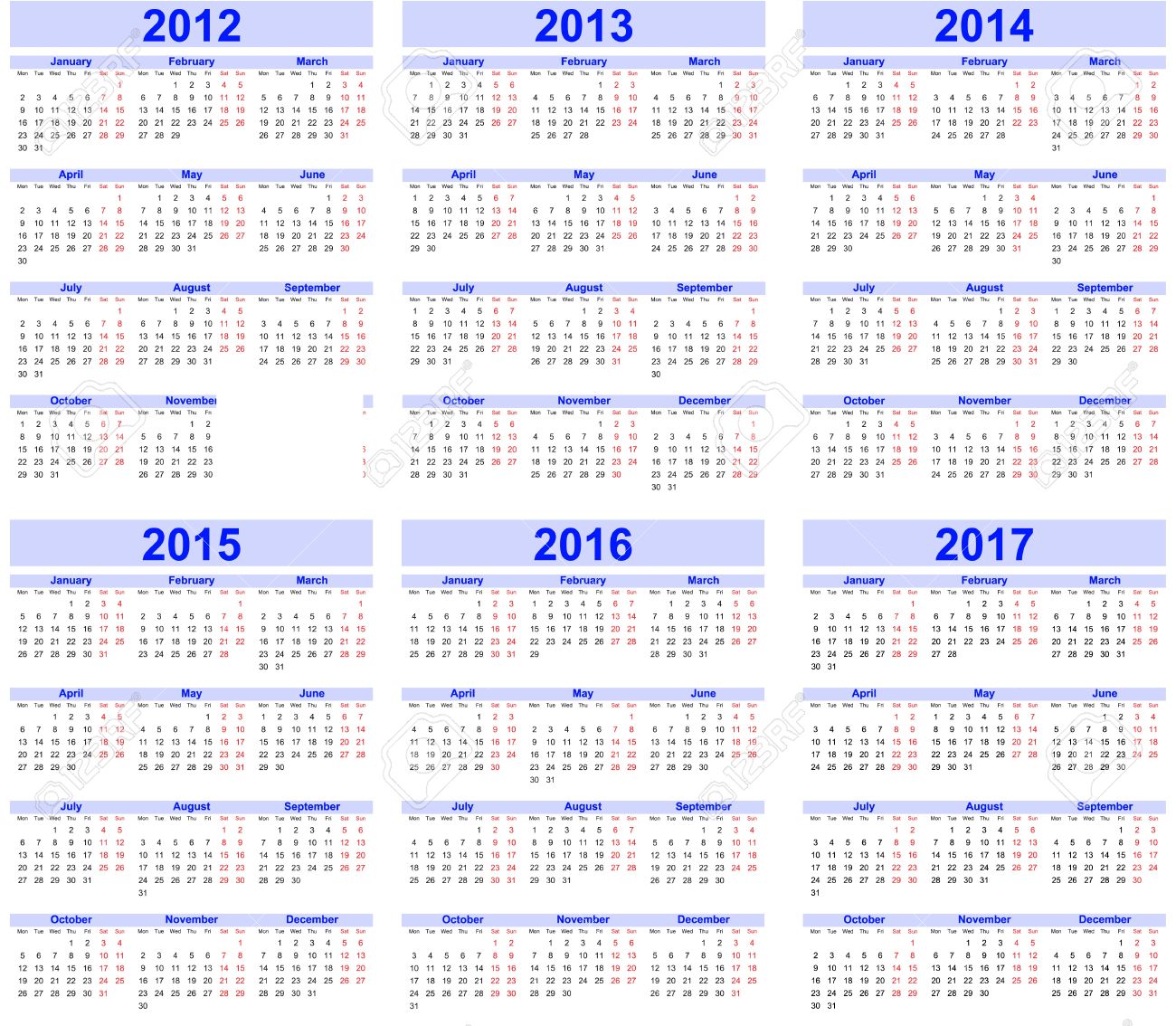 2014 and 2015 calendars