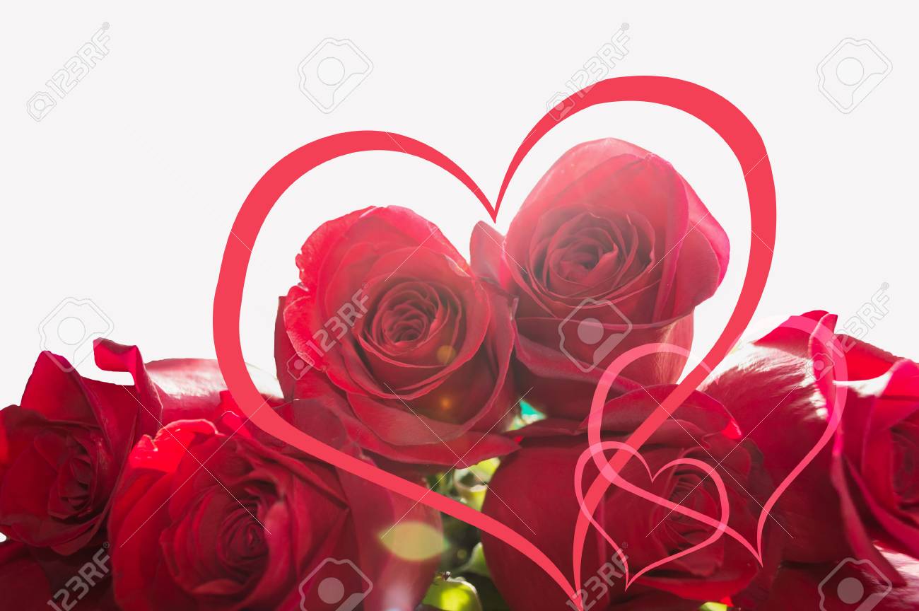 Hearts On White Background Stock Photo 