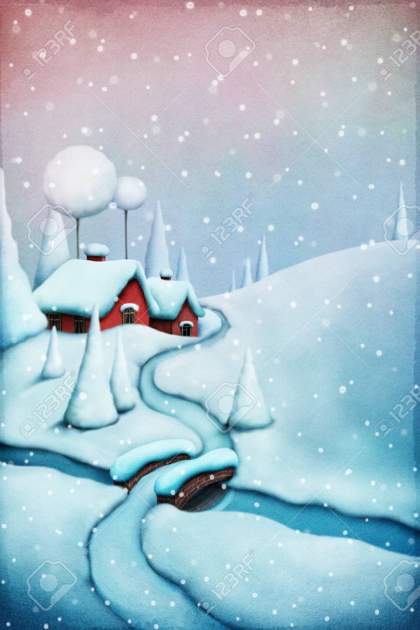 Carte De Voeux De Noel Avec Paysage D Hiver Et Le Village De Noel Banque D Images Et Photos Libres De Droits Image Carte De Voeux De Noel Avec Paysage D Hiver Et Le Village De Noel Banque D Images Et Photos Libres De Droits Image
