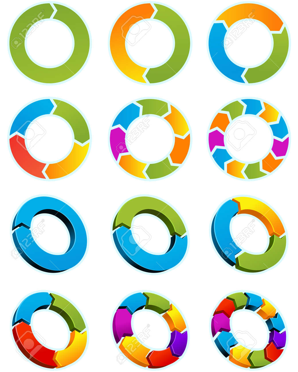 Set of Different arrow circles isolated on the white - 6708759 Set of Different arrow circles isolated on the white - 6708759
