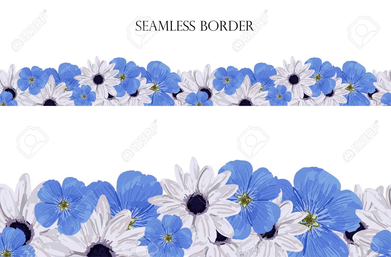 Seamless Floral Border With Bright Spring Flowers Border For The Design Of Textiles Cards Advertising Isolated On A White Lizenzfreie Fotos Bilder Und Stock Fotografie Image 140740025 From tropical waters to greek islands, from tulip fields to an arctic sunrise, these are the most energetic colours of the 12 tones. 123rf com
