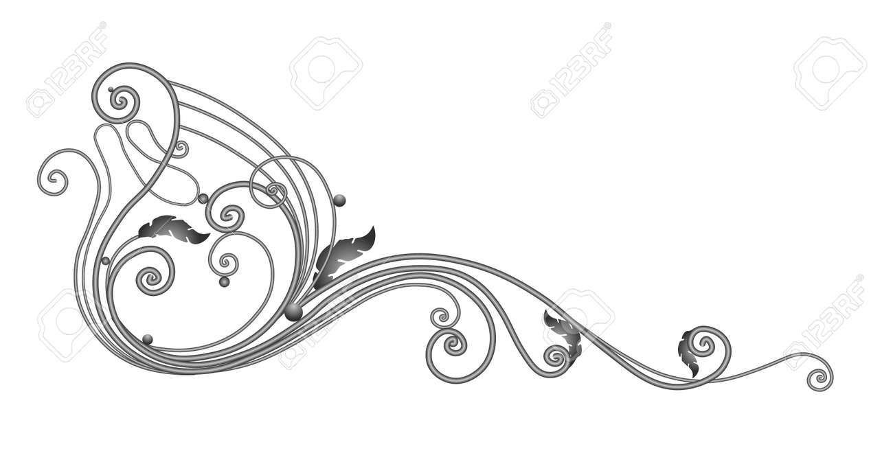 A sketch of a wrought iron fence or fence. Hand-drawn model of a forged product. Artistic forging. Metal garden fence. Vector illustration. - 168196998 A sketch of a wrought iron fence or fence. Hand-drawn model of a forged product. Artistic forging. Metal garden fence. Vector illustration. - 168196998