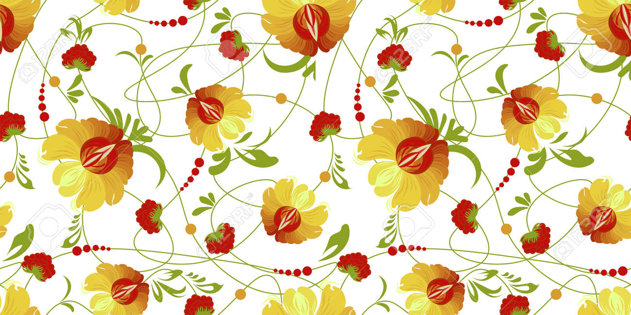 ethnic Ukrainian pattern. Petrikovskaya painting. Traditional Ukrainian painting. Abstract flowers on a white background. - 169770386 ethnic Ukrainian pattern. Petrikovskaya painting. Traditional Ukrainian painting. Abstract flowers on a white background. - 169770386