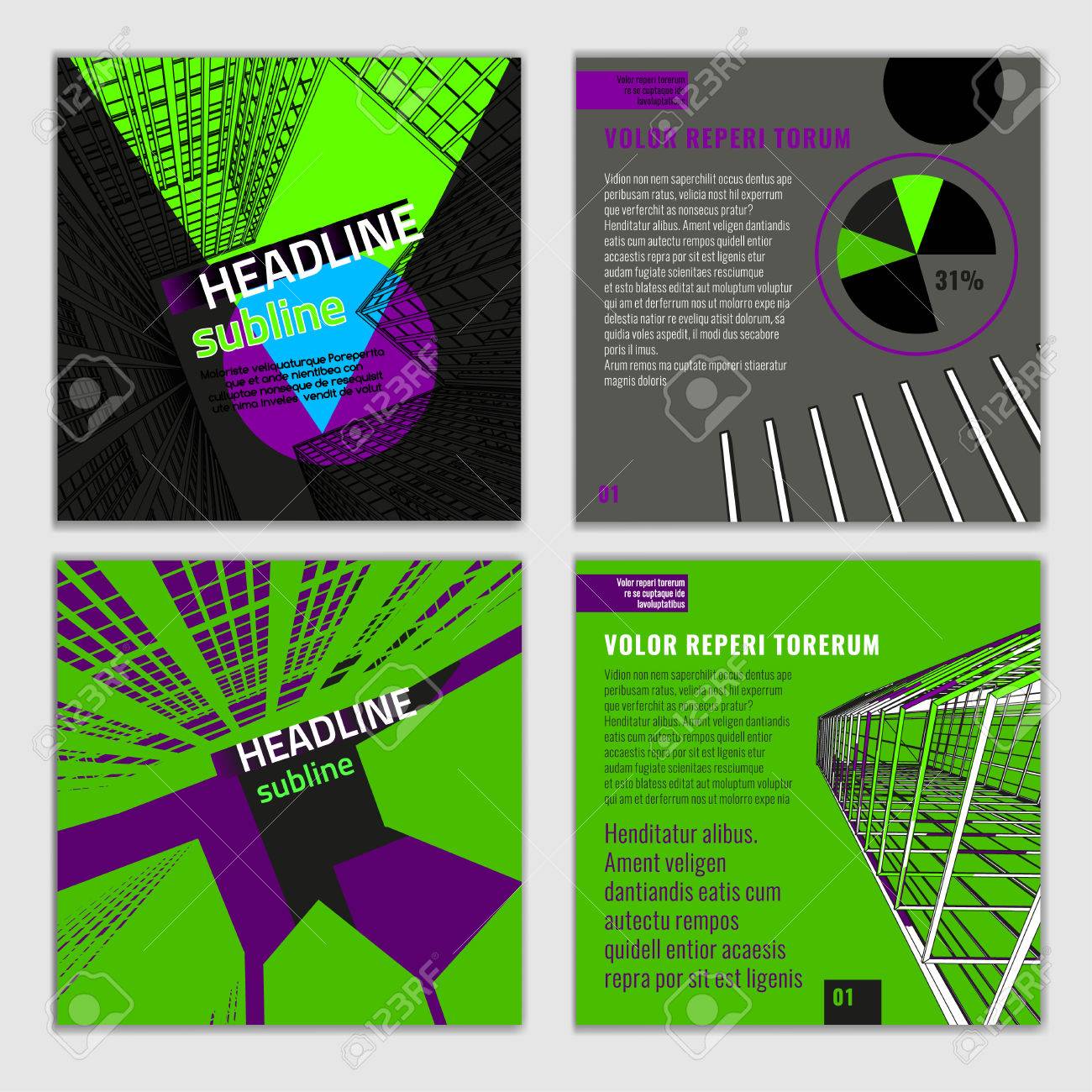 vector business brochures template bright modern backgrounds