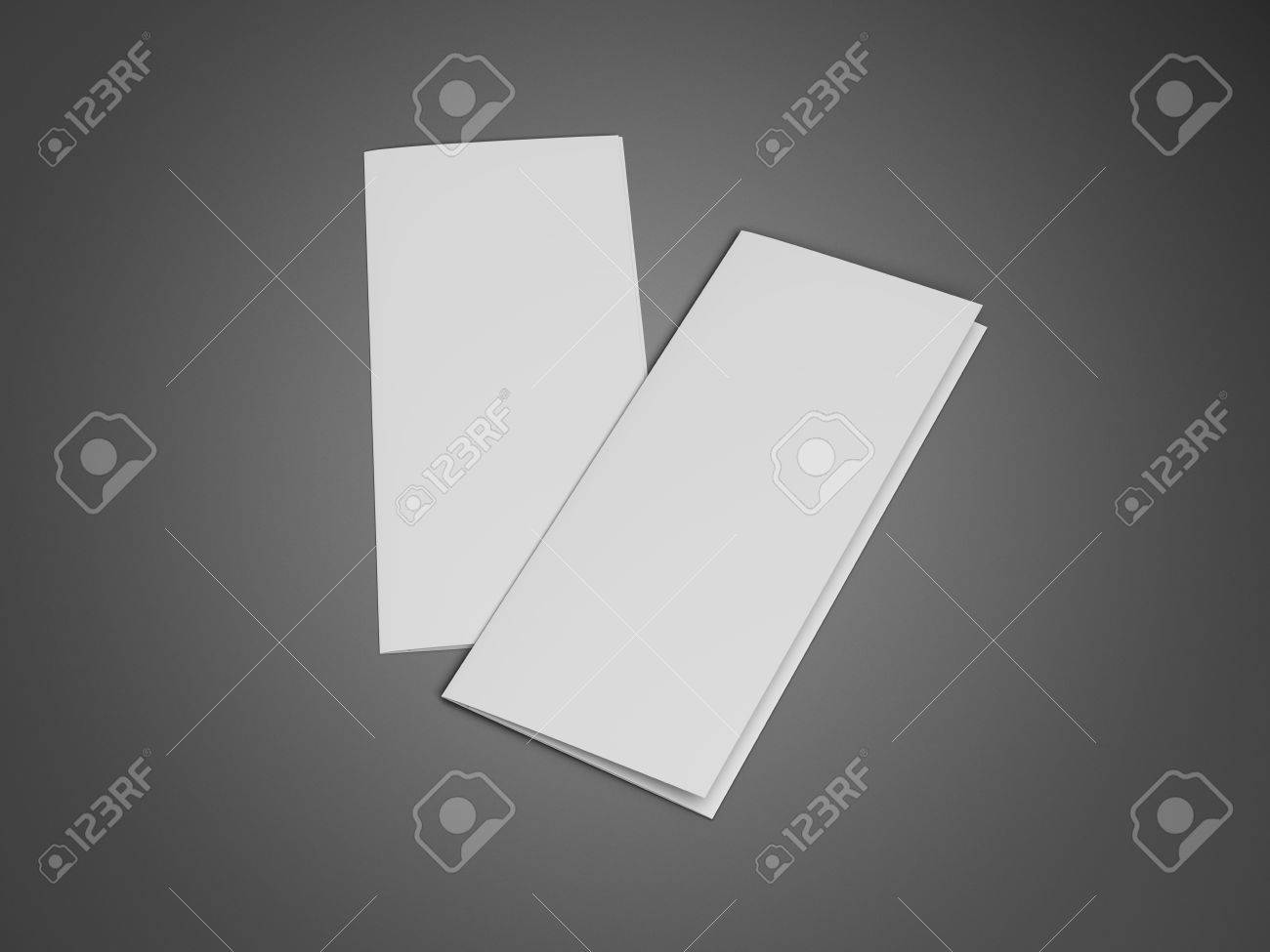 blank white paper tri fold brochure leaflet zigzag folded flyer