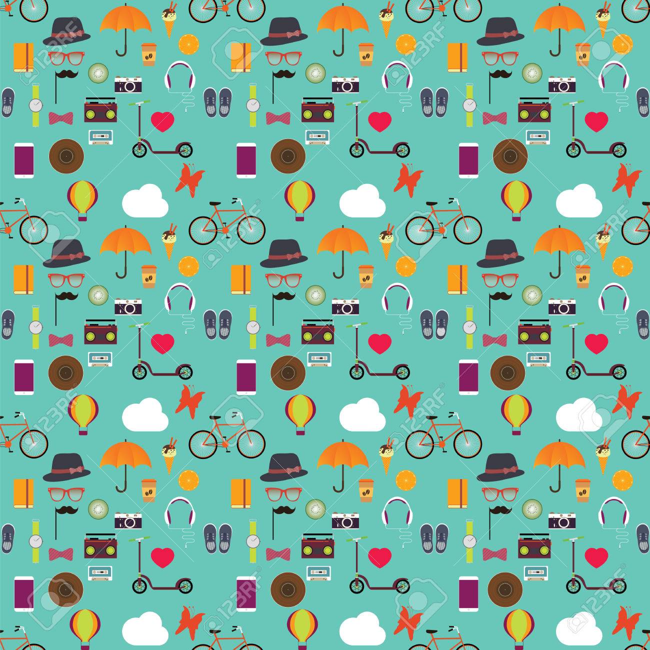 hipster seamless pattern hipster