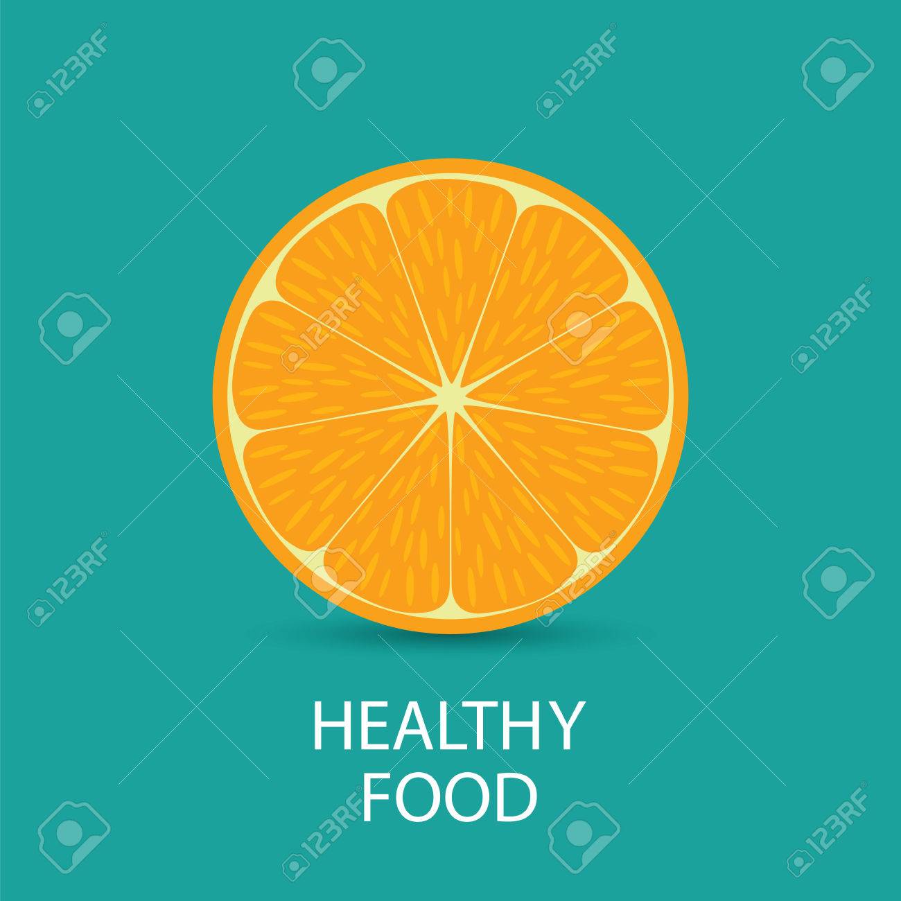健康食品 オレンジ色の果物 ベクトル イラスト フラットなデザイン オレンジとテキストとのポスター ライフ スタイルのコンセプトです あなたの設計のための最低限オレンジ 簡単に編集できます のイラスト素材 ベクタ Image