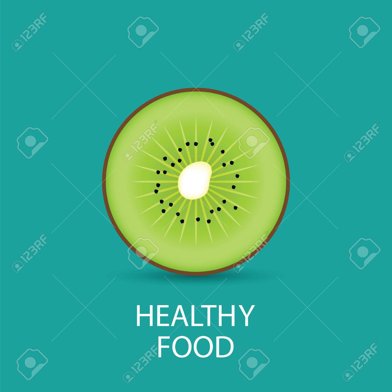 kiwi healthly food kiwi half fruit vector illustration flat