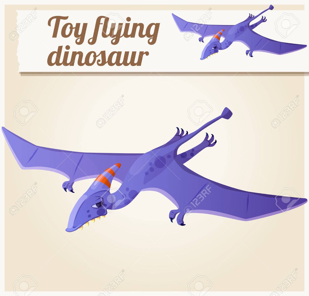 グッズ空飛ぶ恐竜 5 漫画のベクトル図です 子供のおもちゃシリーズのイラスト素材 ベクタ Image