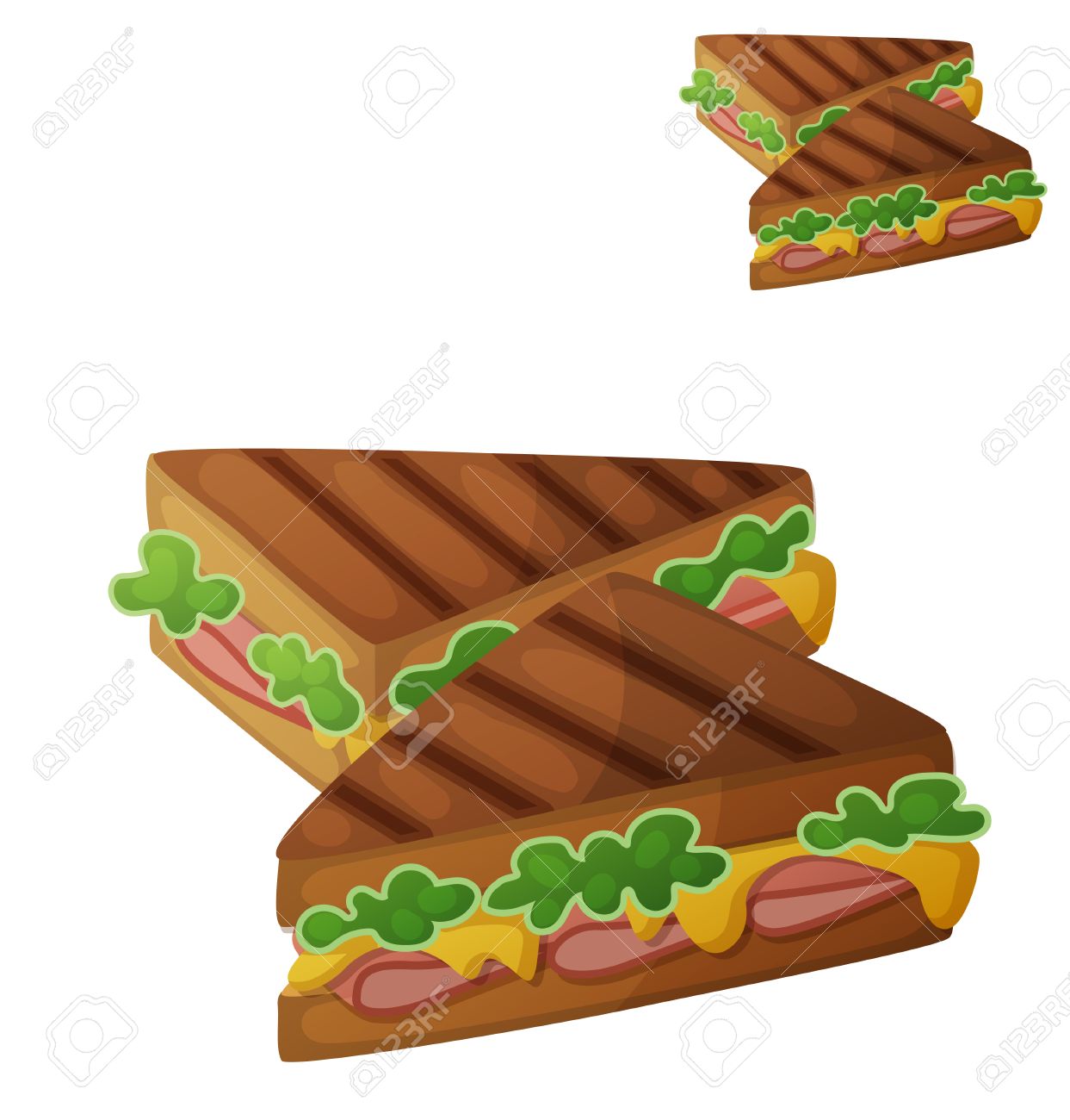 Grilled Cheese Sandwich Isolated On White Background Detailed Royalty Free Cliparts Vectors And Stock Illustration Image 50774789