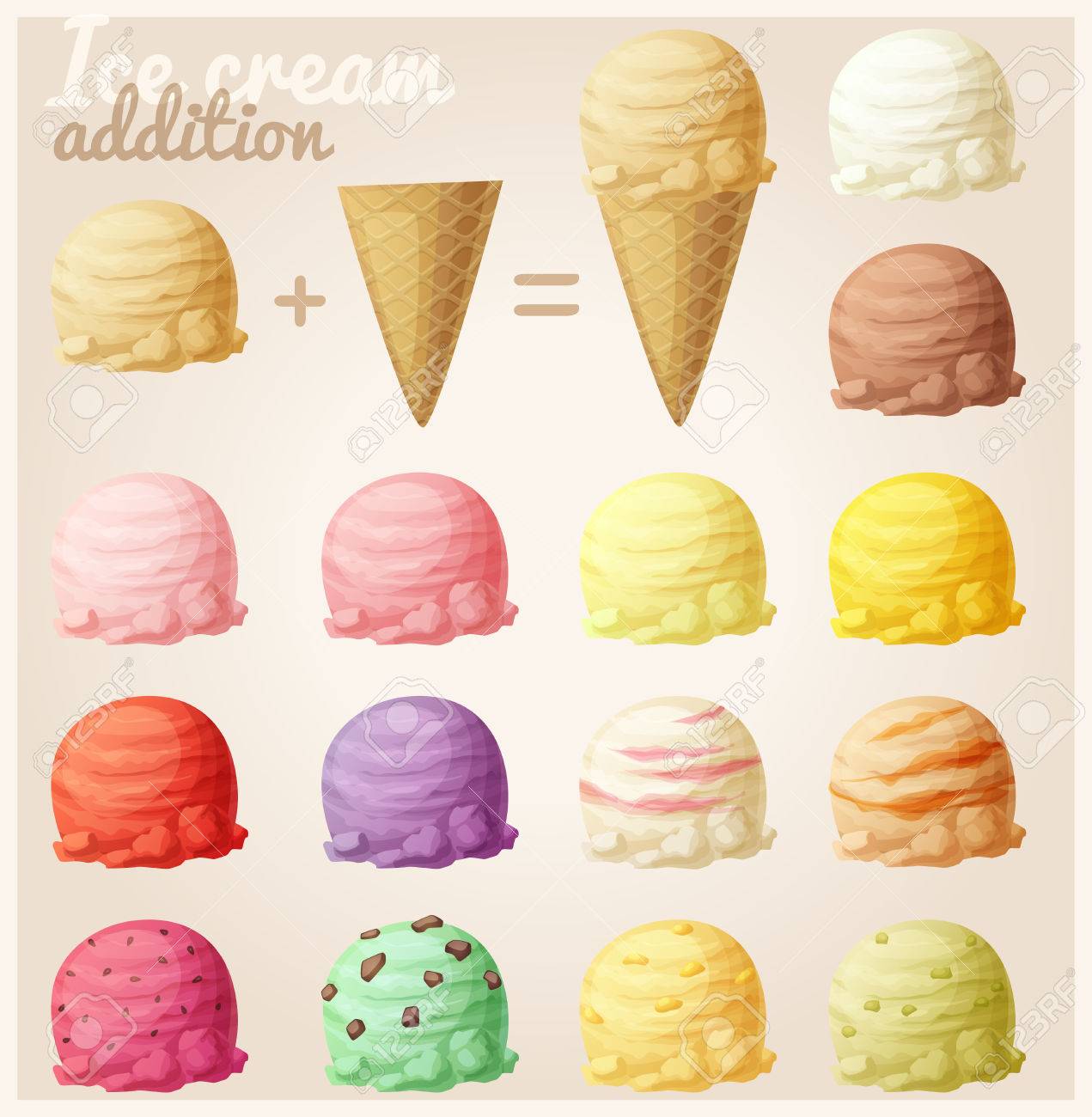 ice cream scoop cartoon