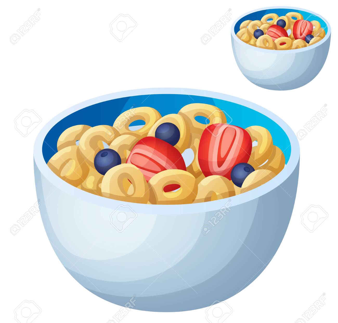 白い背景に隔離された冷たいシリアル 詳細ベクトルアイコン 一連の食べ物や飲み物 料理の材料 のイラスト素材 ベクタ Image