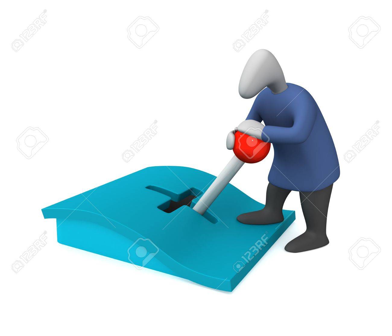 Three-dimensional image - man moving the joystick lever. - 8195584 Three-dimensional image - man moving the joystick lever. - 8195584