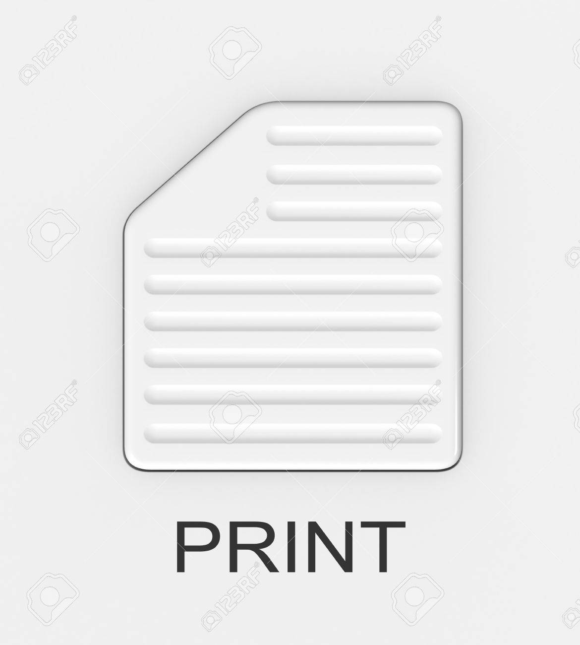 Three-dimensional image - the button in the form of a sheet of paper with the inscription ",Print", - 8195582 Three-dimensional image - the button in the form of a sheet of paper with the inscription ",Print", - 8195582